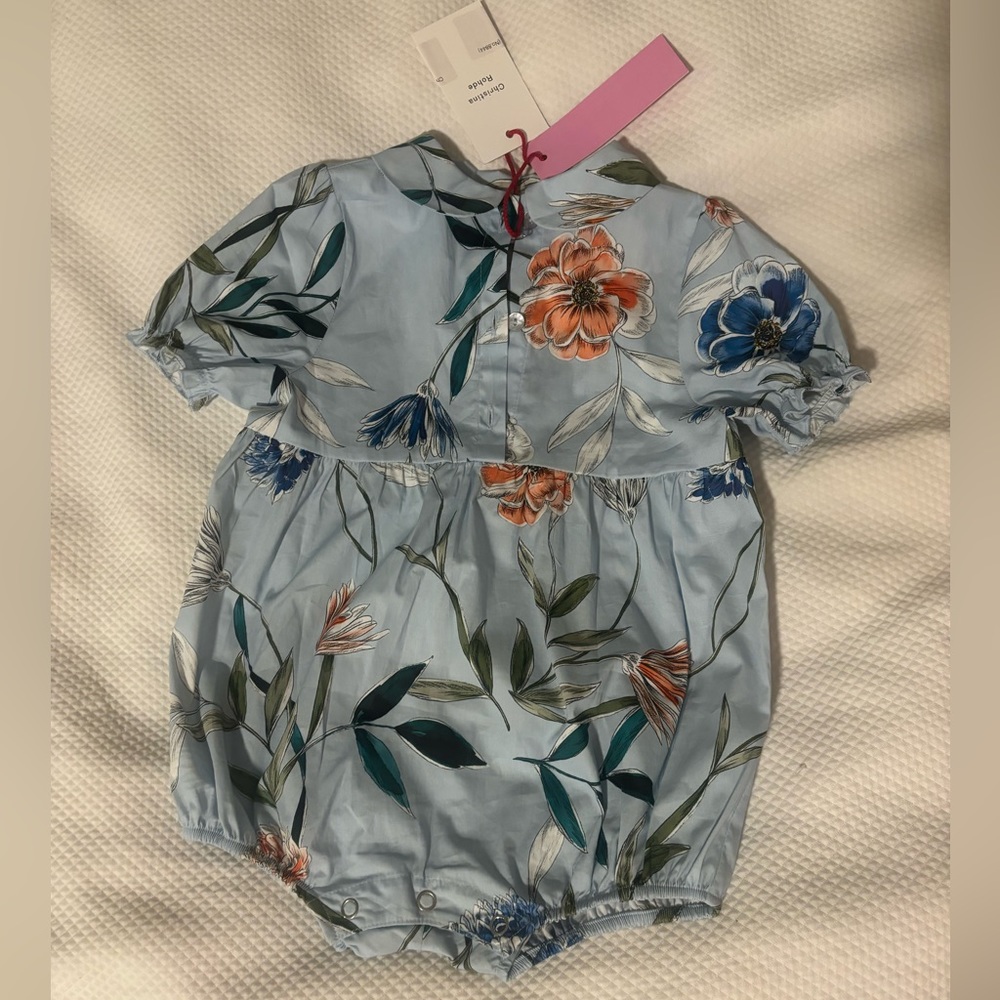 NWT Christina Rhode blue floral romper